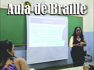 Aula de Braille no curso de Pedagogia FDV