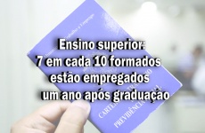 Ensino superior: 7 em cada 10 formados estão empregados um ano após graduação