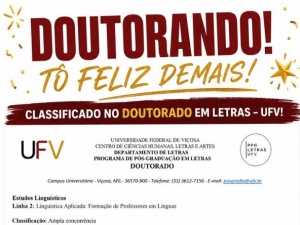 Ex-estudante da FDV é aprovado no Doutorado em Letras da UFV